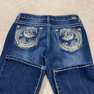 Code Bleu boot cut embellished jeans